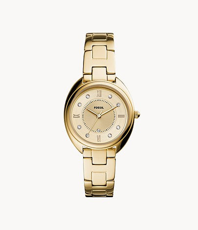 Gabby Three-Hand Date Gold-Tone Stainless Steel Watch | Fossil | Luby 
