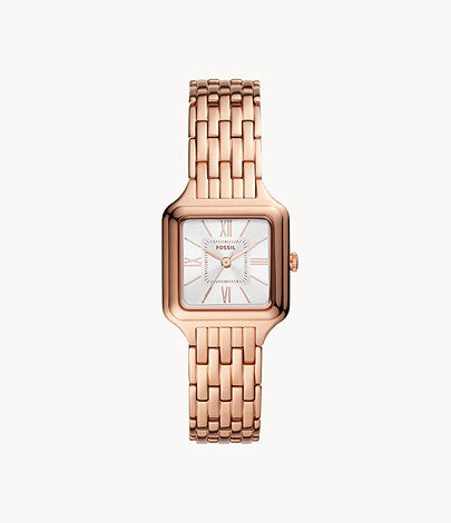 Raquel Three-Hand Rose Gold-Tone Stainless Steel Watch | Fossil | Luby 