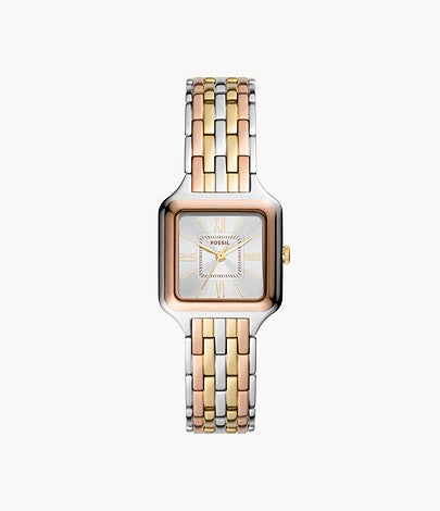 Raquel Three-Hands Tri-Tone Stainless Steel Watches | Fossil | Luby 