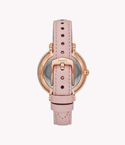 Jacqueline Solar-Powered Pink Leather Watch | Fossil | Luby 