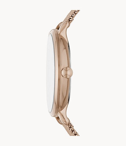 Jacqueline Three-Hand Salted Caramel Stainless Steel Mesh Watch | Fossil | Luby 