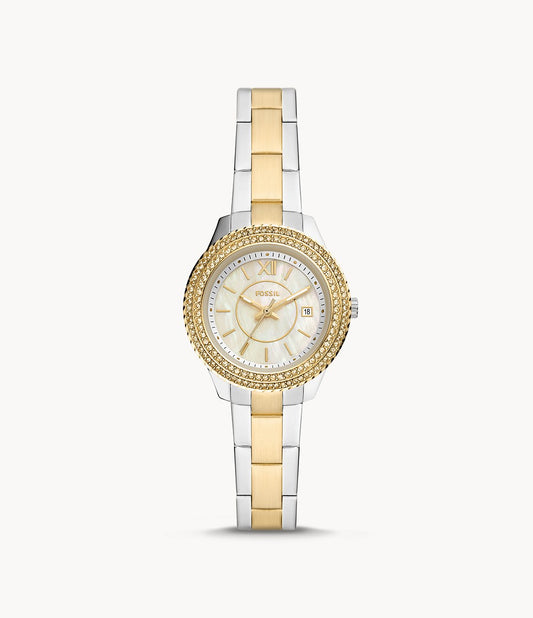 Stella Three-Hand Date Two-Tone Watch | Fossil | Luby 