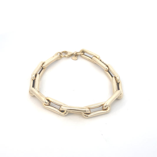 14k Gold Long Puff Link Bracelet | Luby Gold Collection | Luby 