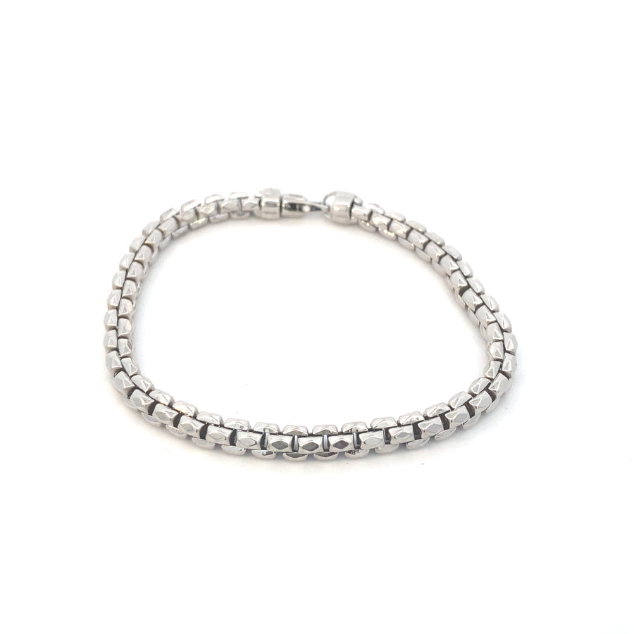 Pulsera de lujo para hombre de oro blanco de 14 k