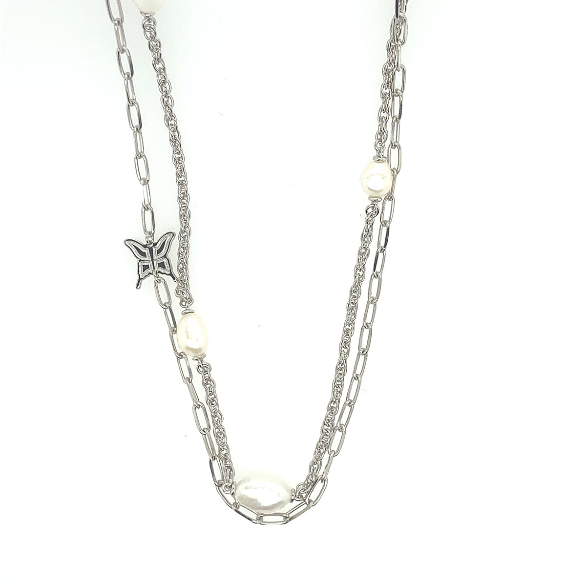 Silver Necklace with Pearls | Rebecca | Luby 