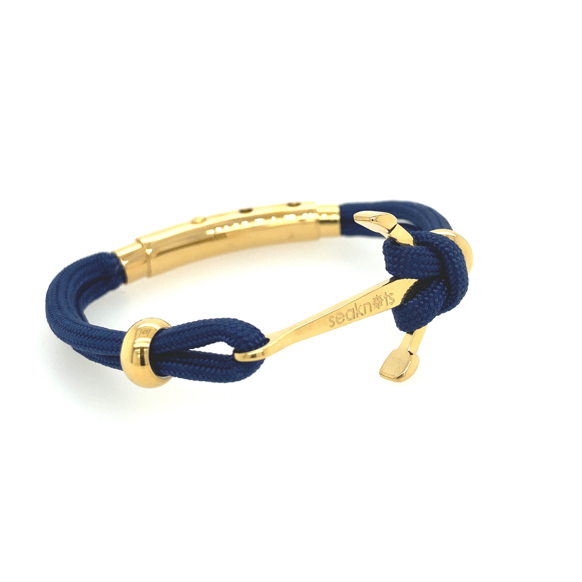 DOUBLE CORD W ANCHOR /KNOT/ BEADS GOLD | Seaknots | Luby 