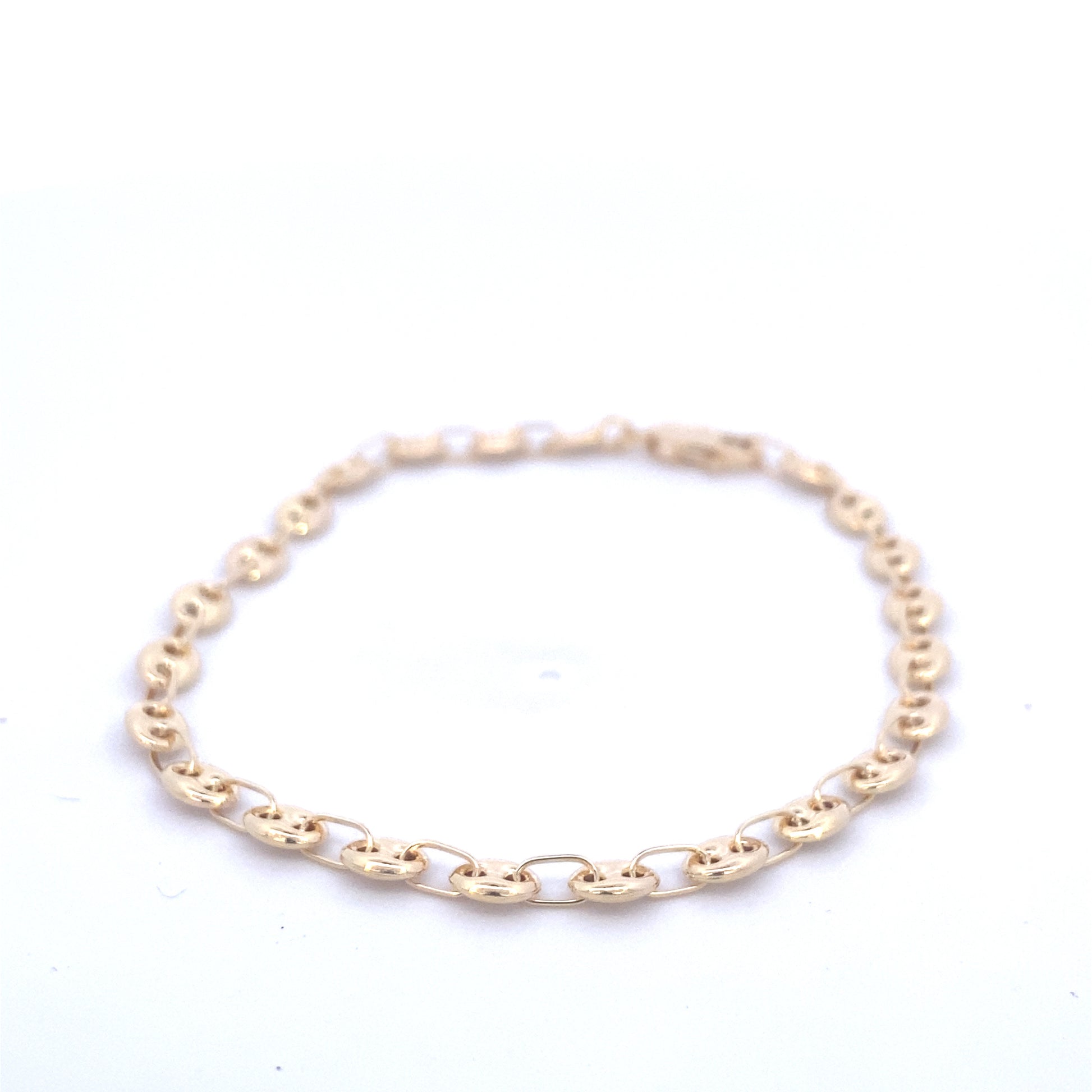 14K Gold Small Puff Link Bracelet | Luby Gold Collection | Luby 