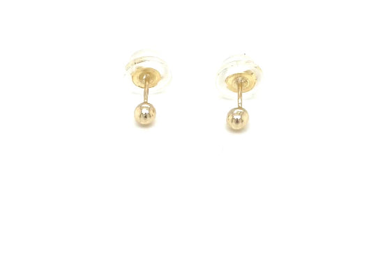 14K Round Tiny Stud Earrings | Luby Gold Collection | Luby 