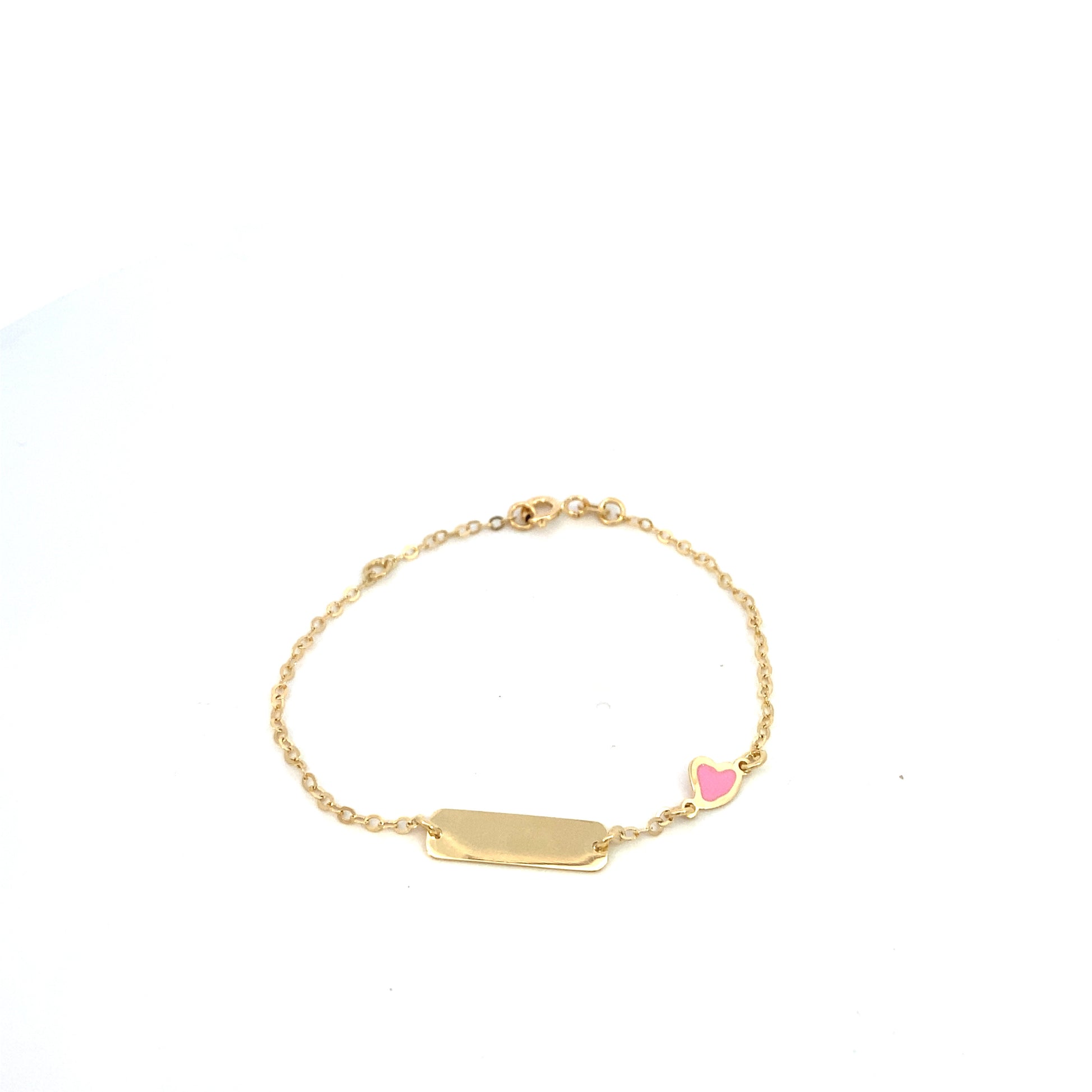 14K Engraving Baby Bracelet Pink  Heart | Luby Gold Collection | Luby 