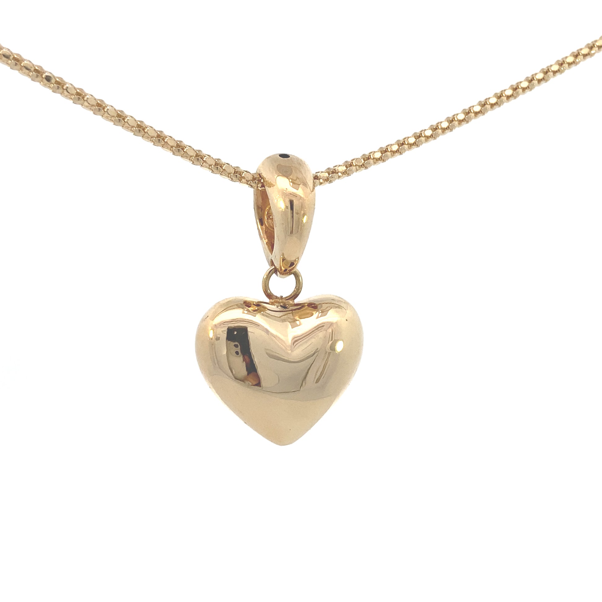 14K Gold Puff Medium Heart Pendant | Luby Gold Collection | Luby 