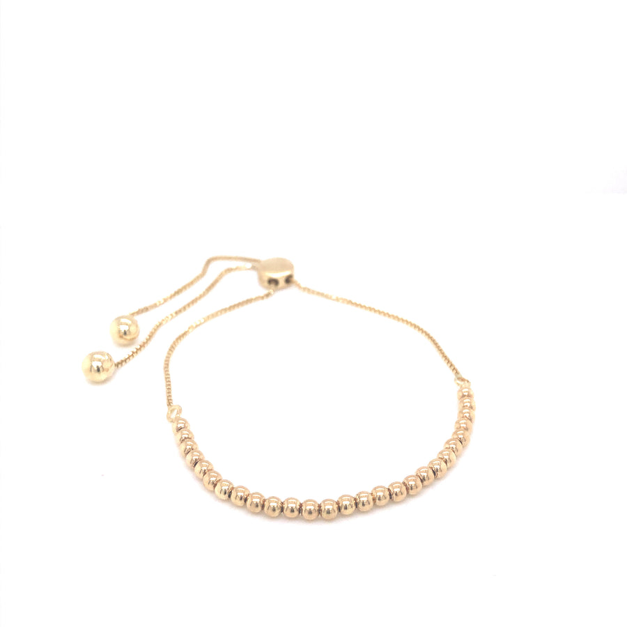 Brazalete de Oro Amarillo de 14K con Pellet