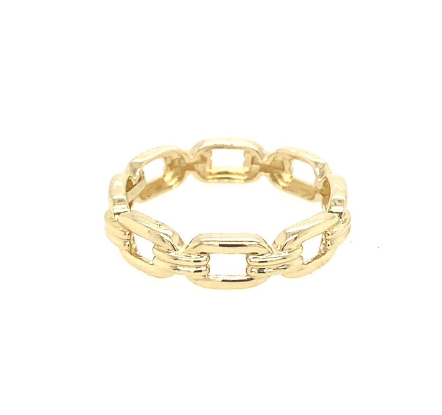 Anillo de eslabones de cadena de oro de 14 quilates