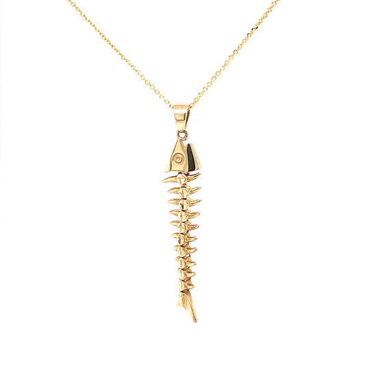 Fish Bones 14k Gold Pendant | Luby Gold Collection | Luby 