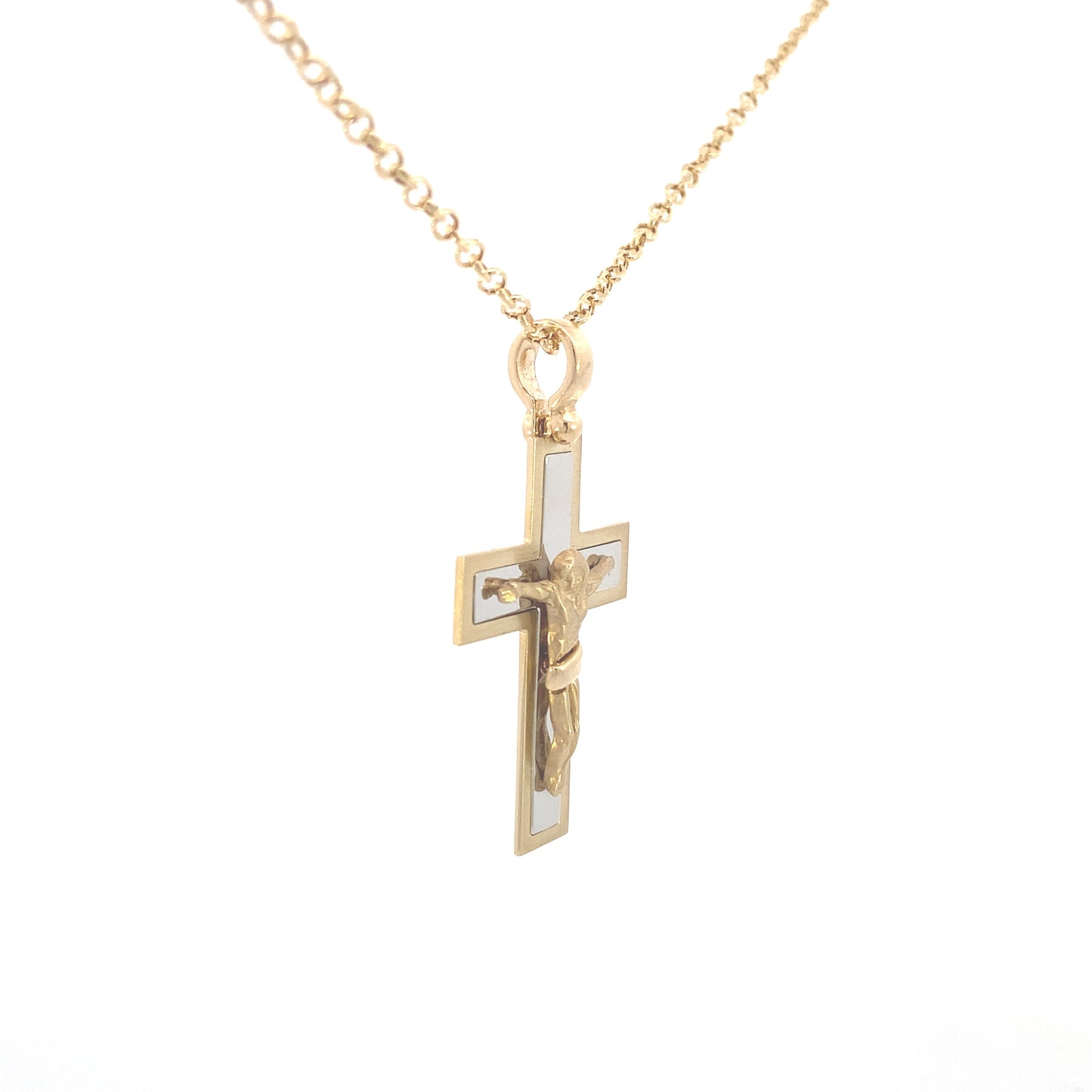 14K Gold Jesus Cross Two Tone | Luby Gold Collection | Luby 