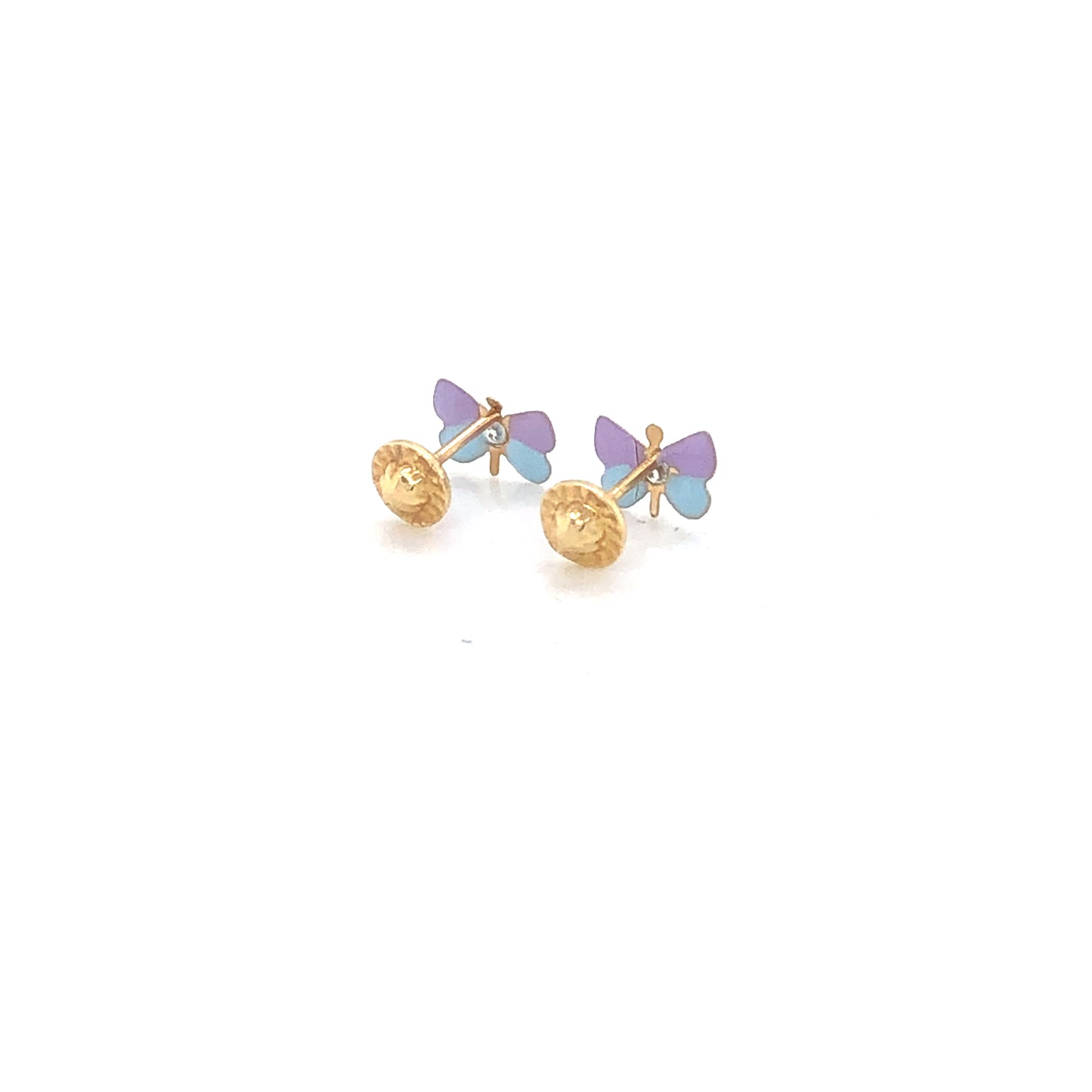 14K Enamel Small Butterfly Stud Earrings | Luby Gold Collection | Luby 