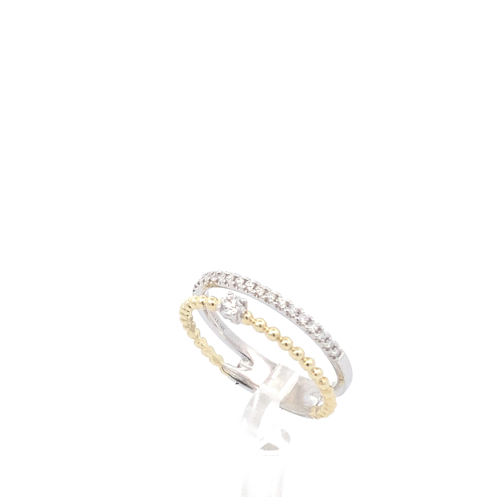 Zeghani 14K Two Tone Fashion Right Hang Ring | Zeghani | Luby 