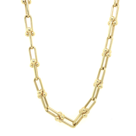 14K CLIP AND SMALL BALL NECKLACE | Luby Gold Collection | Luby 