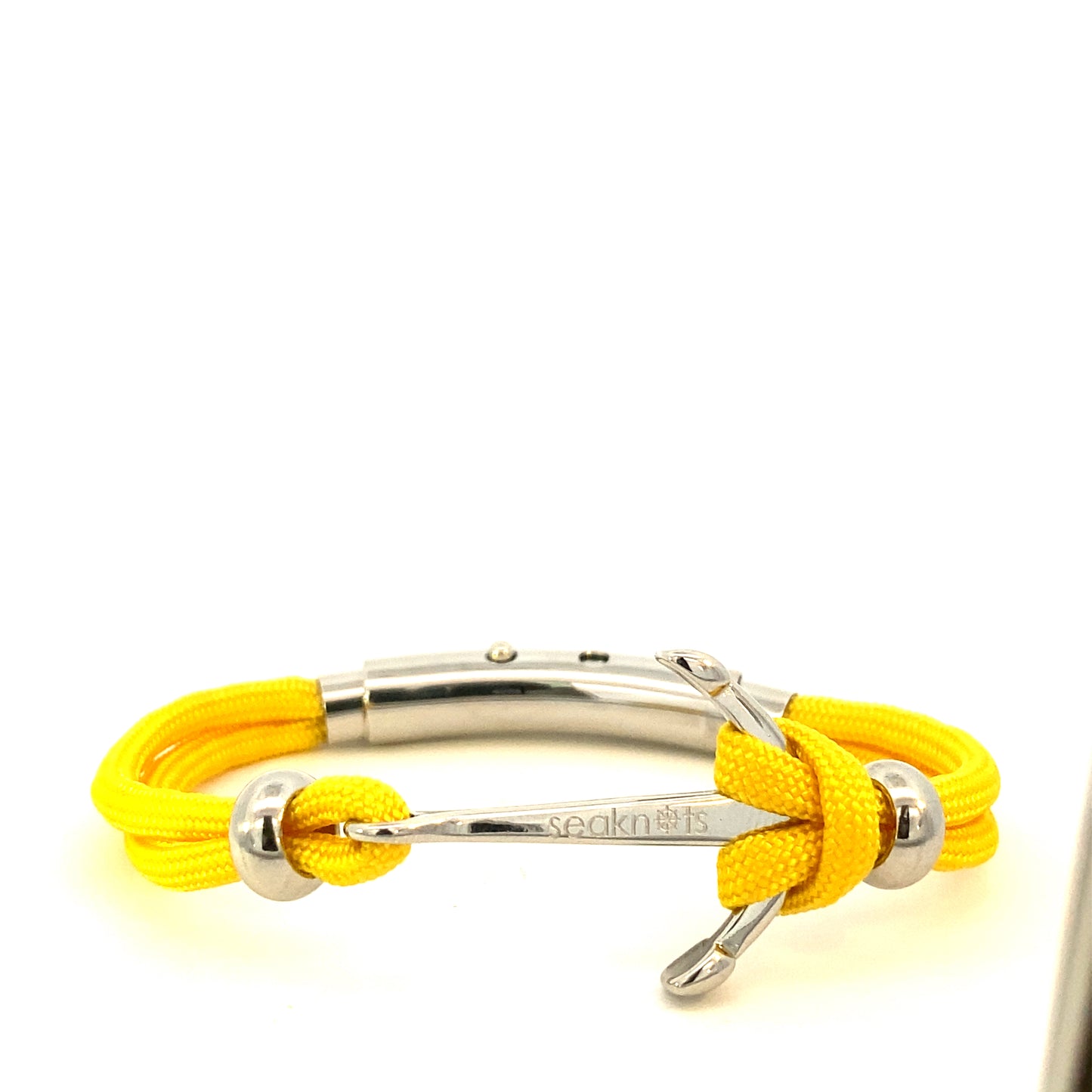 DOUBLE CORD W ANCHOR / KNOT / BEADS SILVER | Seaknots | Luby 