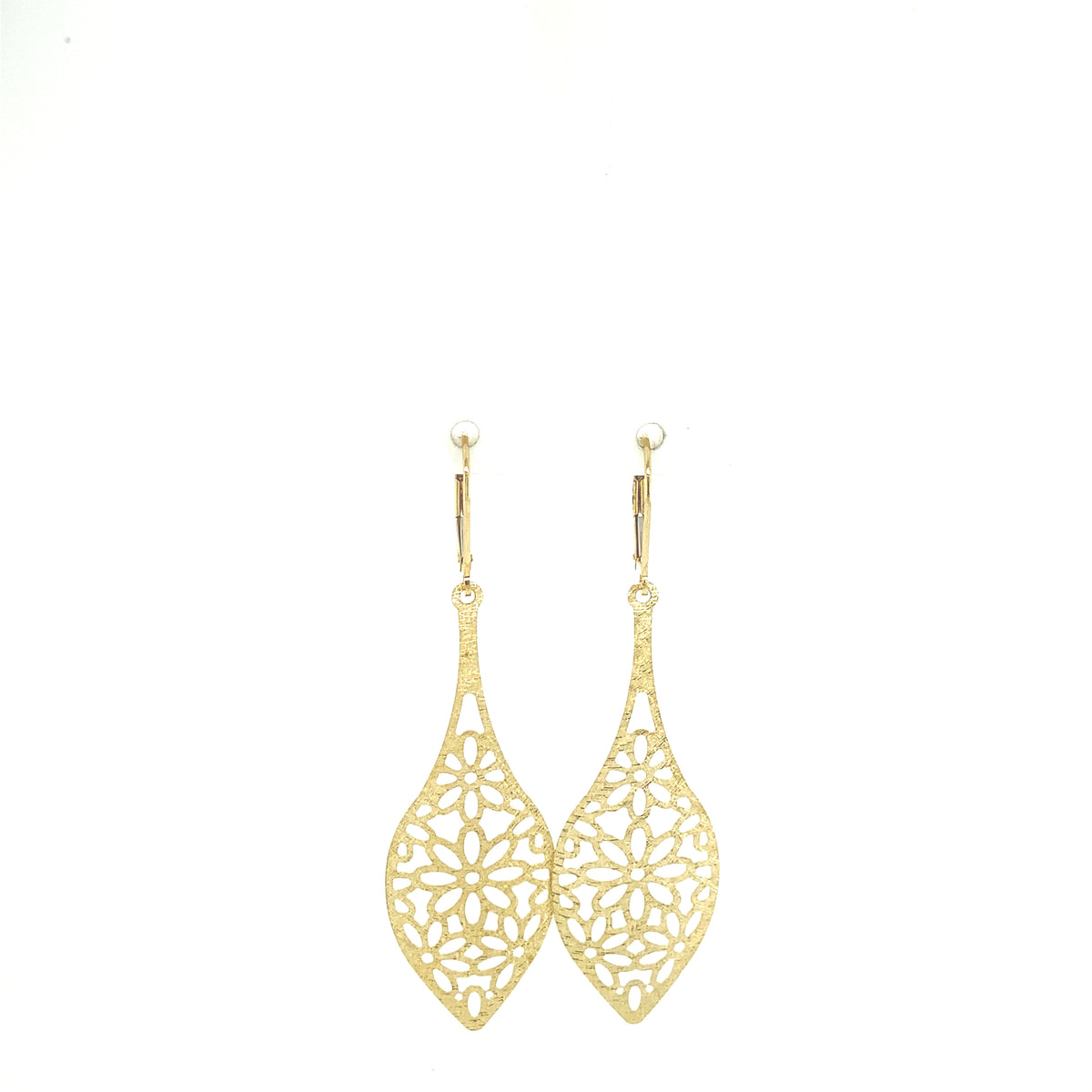 Fancy Earrings Long with Flower Shape | Luby Gold Collection | Luby 