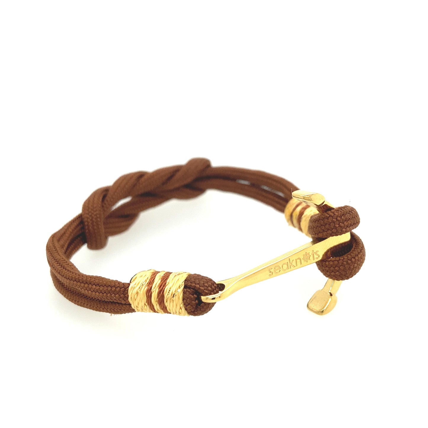 Black Double Cord with Gold Anchor Bracelet | Seaknots | Luby 