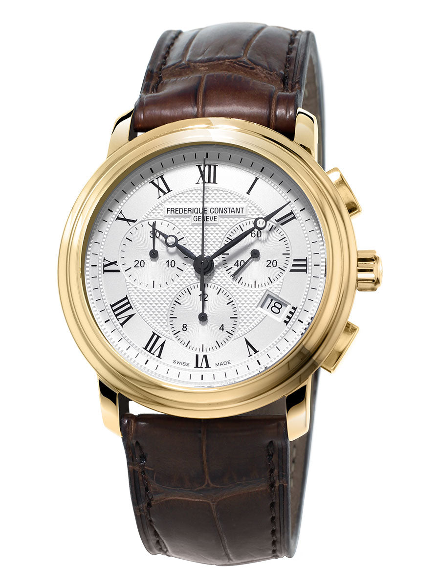 Classics Quartz Chronograph (Gold/Brown) | Frederique Constant | Luby 