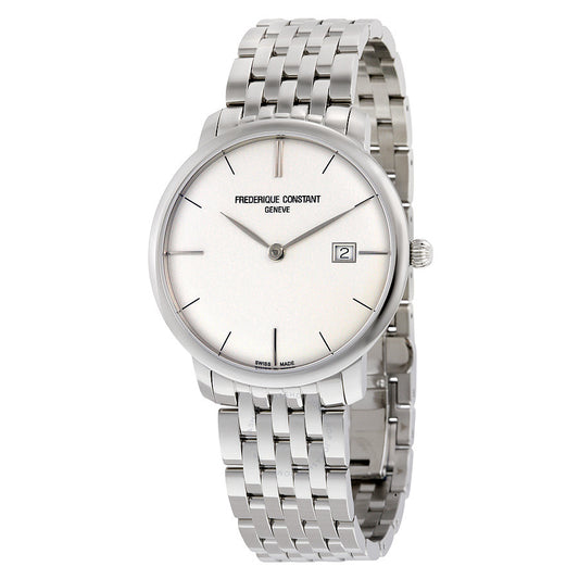Slimline Automatic Midsize Date (Silver-White) | Frederique Constant | Luby 