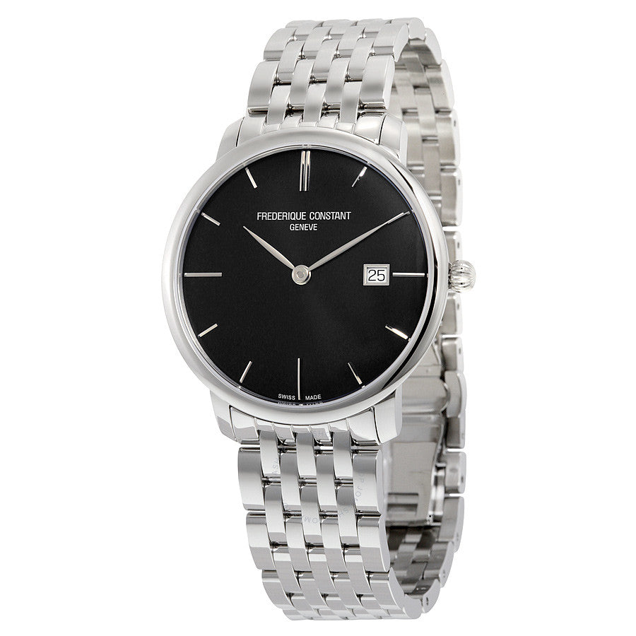 Slimline Automatic Midsize Date (Silver-Black) | Frederique Constant | Luby 
