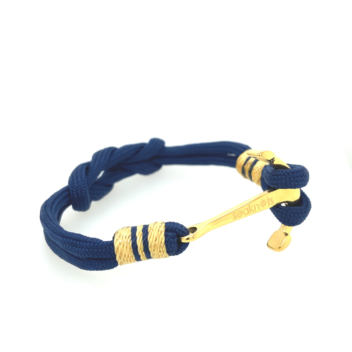 Black Double Cord with Gold Anchor Bracelet | Seaknots | Luby 