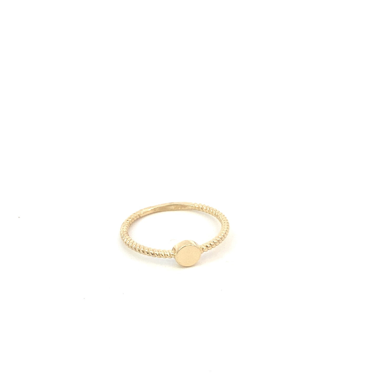 14K Gold Twist Ring with Circle Shape | Luby Gold Collection | Luby 