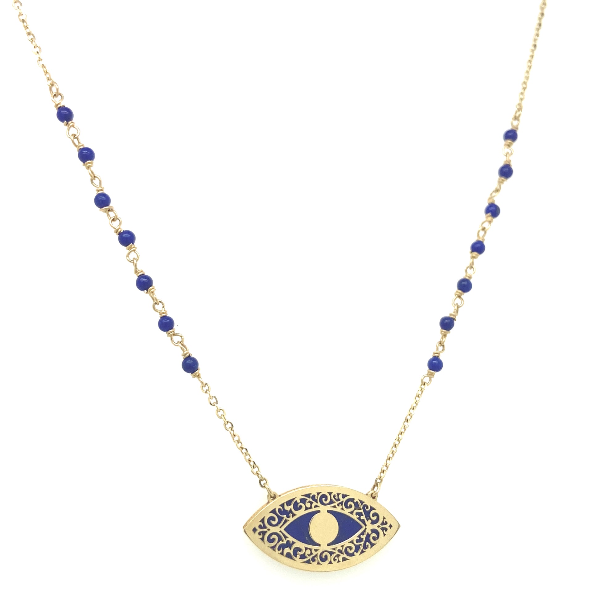 14k Gold Blue Eye Necklace | Luby Gold Collection | Luby 