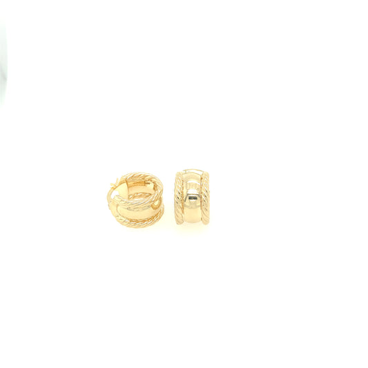 10K SMALL EARRINGS WITH ROPE | Luby Gold Collection | Luby 