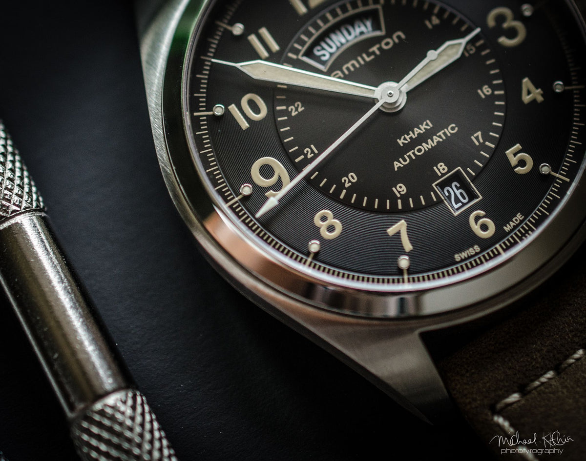 Khaki Automatic Field Day Date (Black-Brown) | Hamilton | Luby 