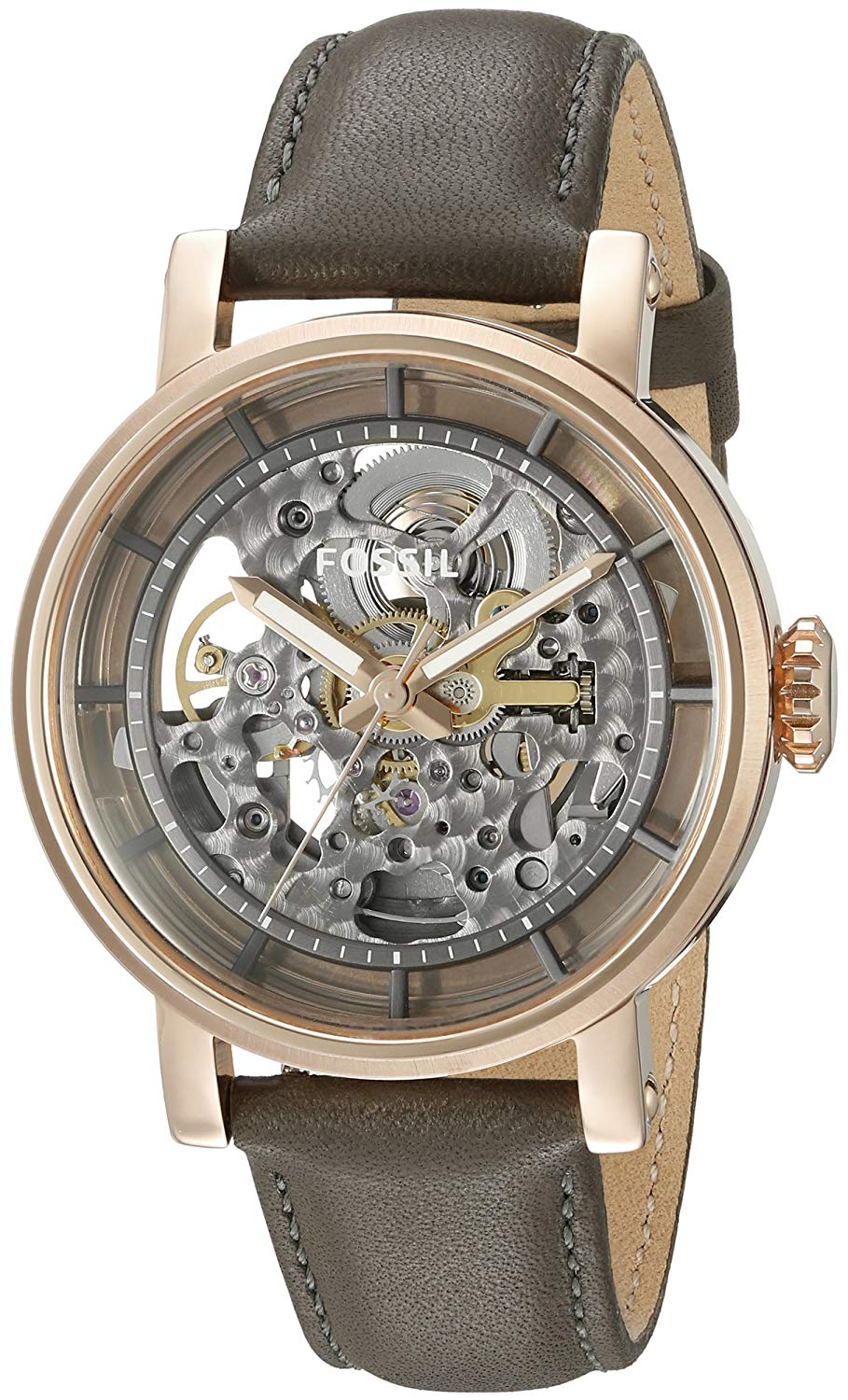 Ladies Original Boyfriend Automatic Skeleton Watch (Rose-Gold/Black) | Fossil | Luby 