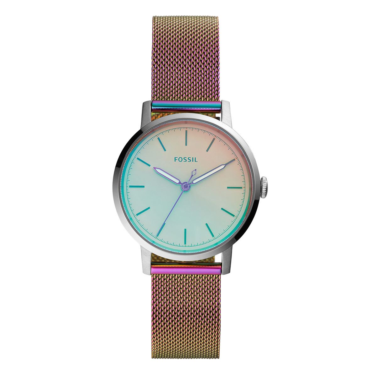 Neely Iridescent Watch (Silver/Multi-Color) | Fossil | Luby 