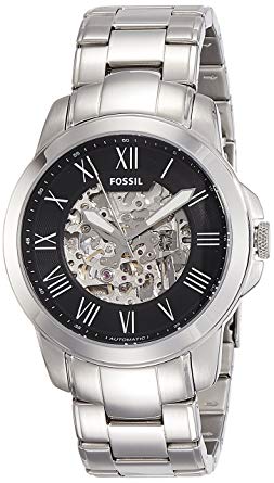 Grant Automatic Skeleton Watch (Silver) | Fossil | Luby 