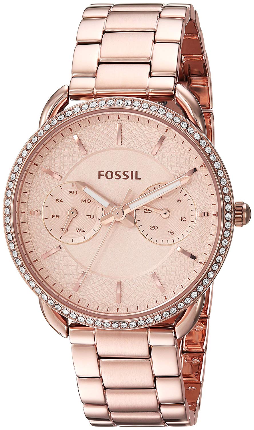 Tailor Multifunction Rose Gold-Tone Stainless Steel Watch | Fossil | Luby 