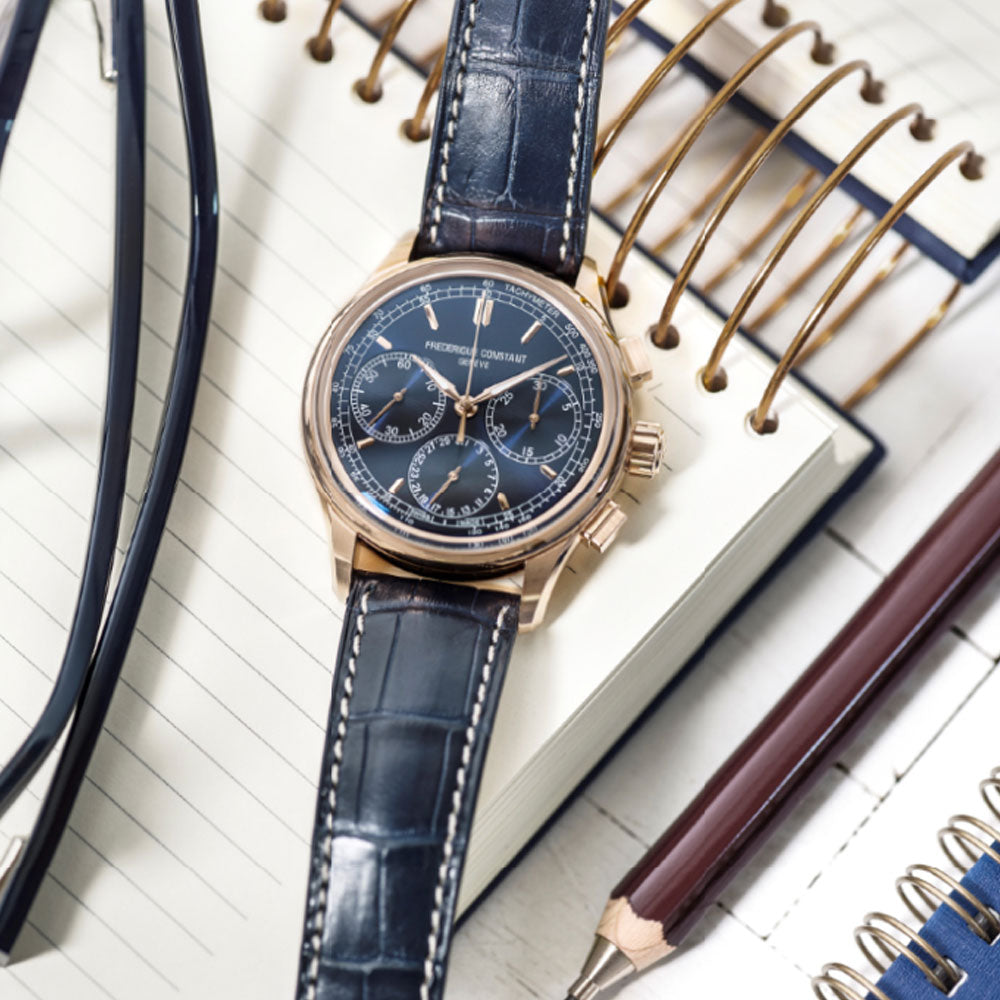 Flyback Chronograph Manufacture (Blue-Rose/Gold) | Frederique Constant | Luby 