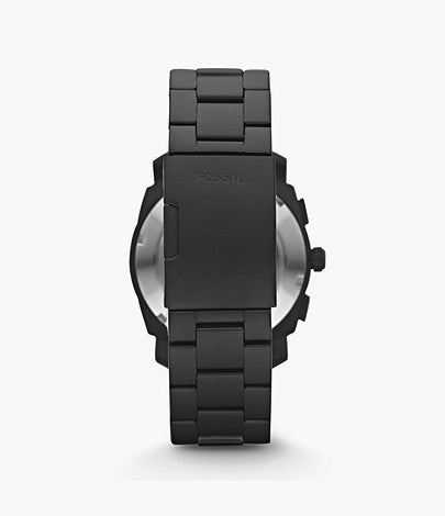 Machine Mid-Size Chronograph Black Stainless Steel Watch | Fossil | Luby 