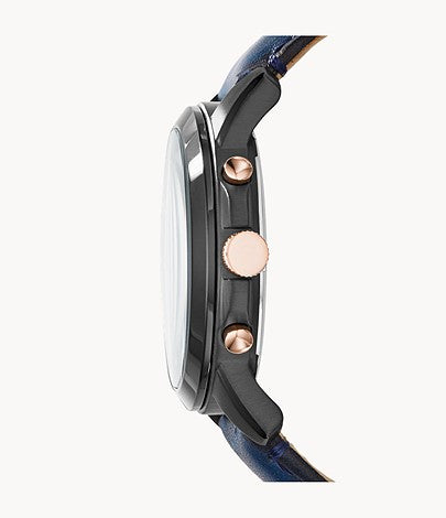 Grant Chronograph Watch (Navy Blue/Black) | Fossil | Luby 