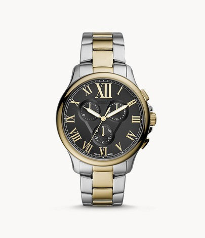 Monty Chronograph Watch (Silver/Gold) | Fossil | Luby 