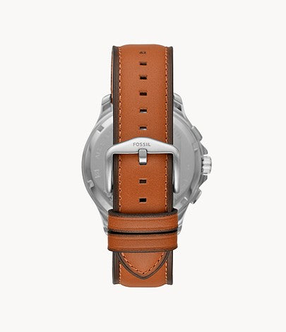 Monty Chronograph Luggage Leather Watch | Fossil | Luby 