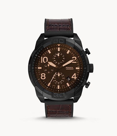 Bronson Chronograph Brown Coco Leather Watch | Fossil | Luby 