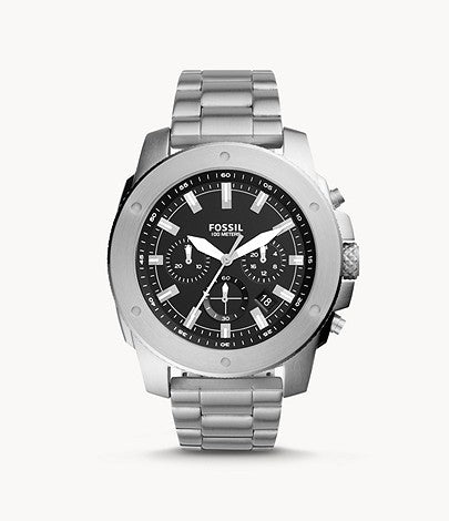 Mega Machine Chronograph Stainless Steel Watch | Fossil | Luby 