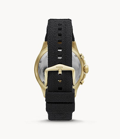 Chronograph Black Silicone Watch | Fossil | Luby 