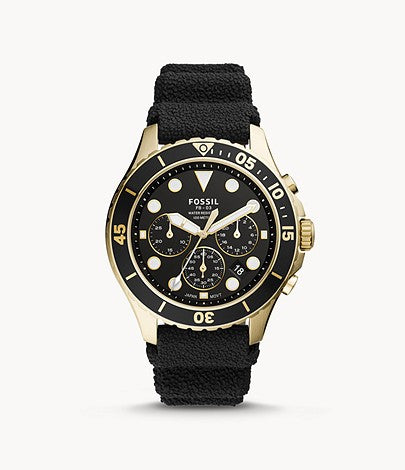 Chronograph Black Silicone Watch | Fossil | Luby 