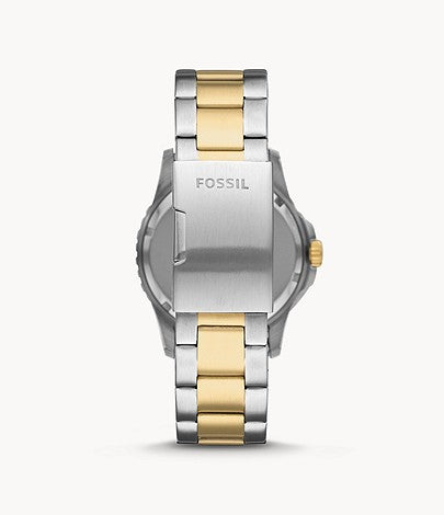 Three-Hand Date Two-Tone Stainless Steel Watch | Fossil | Luby 