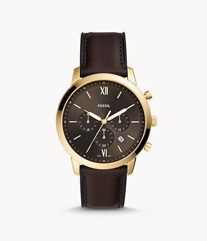Neutra Chronograph Brown Leather Watch | Fossil | Luby 