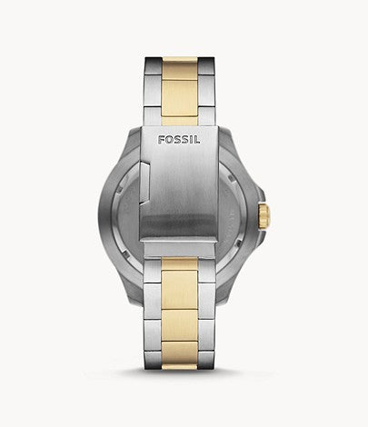 Three-Hand Date Two-Tone Stainless Steel Watch | Fossil | Luby 