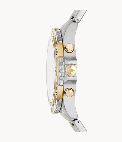 Garret Chronograph Watch (Silver/Gold) | Fossil | Luby 