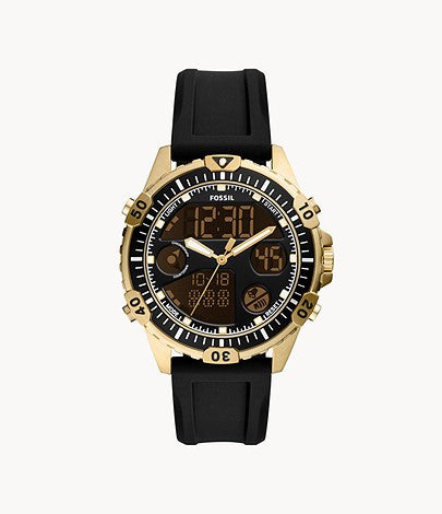 Garrett Analog- Digital Black Silicone Watch | Fossil | Luby 